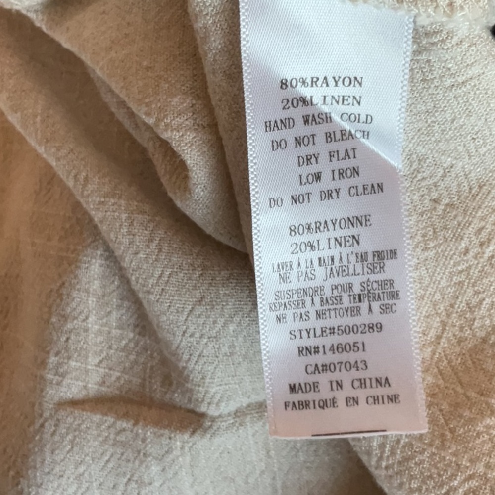 Monteau Cream V-Neck Smocked Waist Midi Dress - Picture 9 of 9